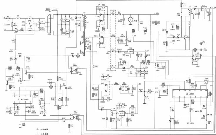 Принципиальная электрическая схема cmu sp1200 Схема блока NT-200ATX (KA3844B+LM339) Электроника, Принципиальная схема, Электро