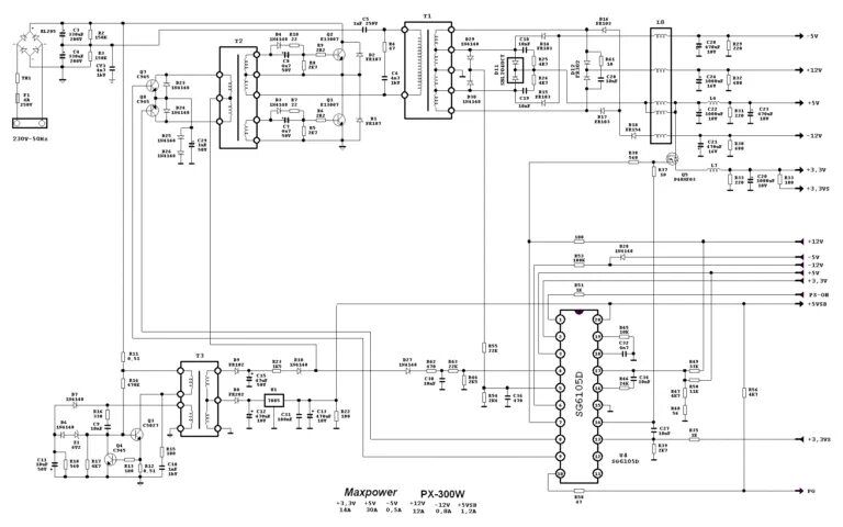 Принципиальная электрическая схема cmu sp1200 Схема Maxpower PX-300W Электронная схема, Принципиальная схема, Схемотехника