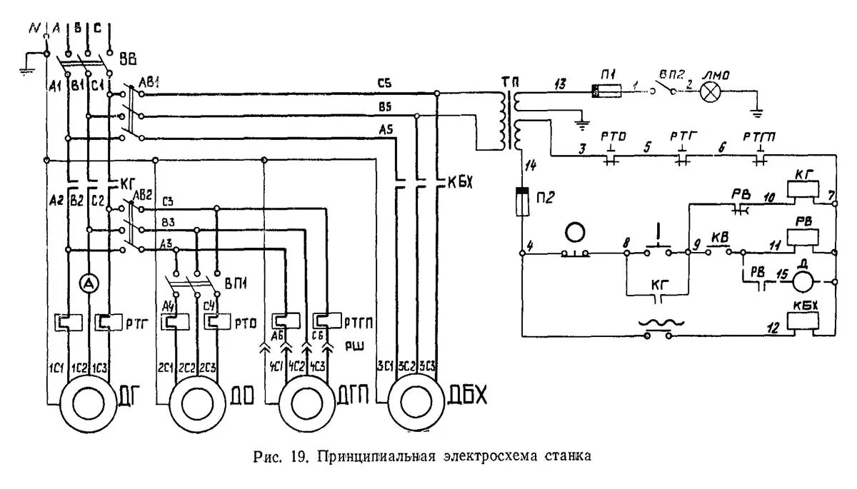 Принципиальная электрическая схема датчиков дмэ ми 1К62Б Схема и Электрооборудование станка