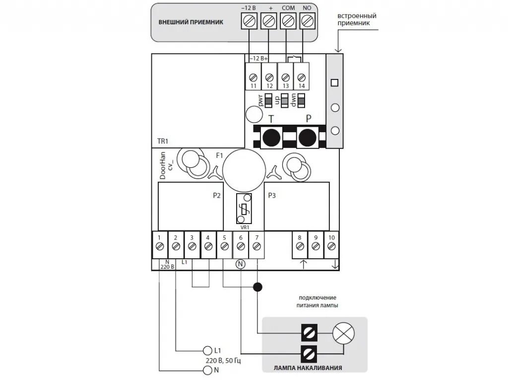 Принципиальная электрическая схема doorhan Блок дистанционного управления CV01 от официального дилера ДорХан в Москве. Гара