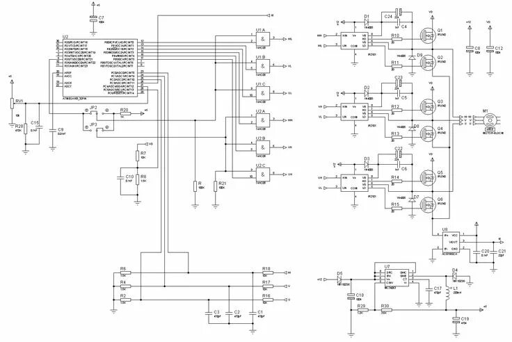 Принципиальная электрическая схема эл вело контроллера Безколекторні двигуни. Приклади на C - Avislab - сайт для палких паяльників