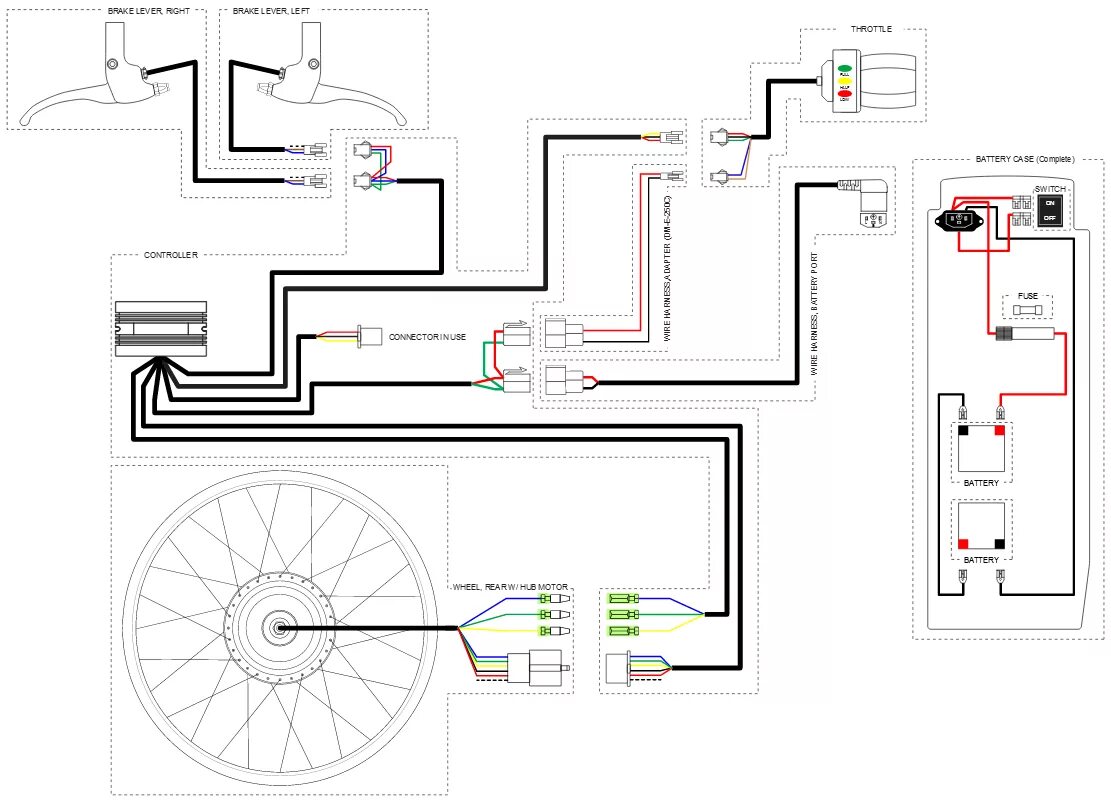 Принципиальная электрическая схема эл вело контроллера IZIP Via Mezza Electric Bicycle Parts - ElectricScooterParts.com