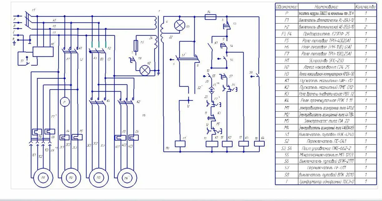 Принципиальная электрическая схема электрооборудования Электрическая схема токарно-винторезного станка 16К20 Чертежи