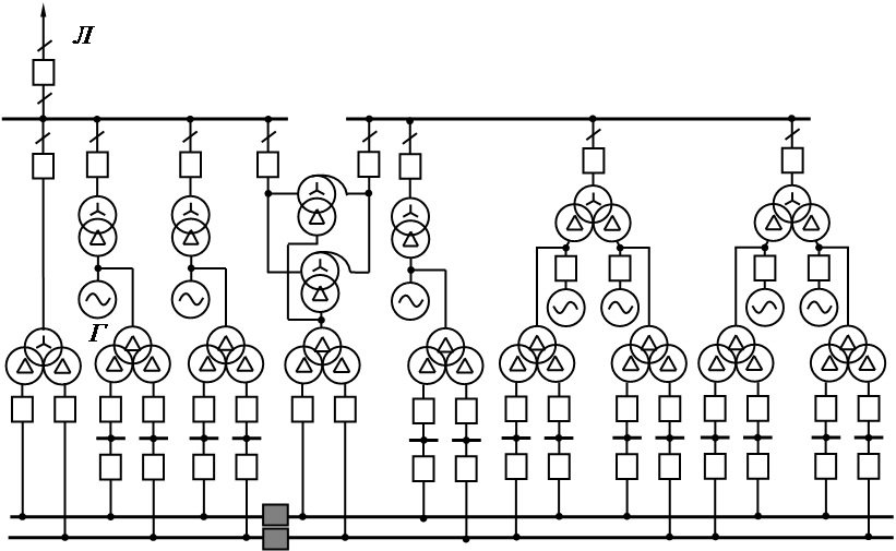 Принципиальная электрическая схема электростанции Схемы электростанций и подстанций