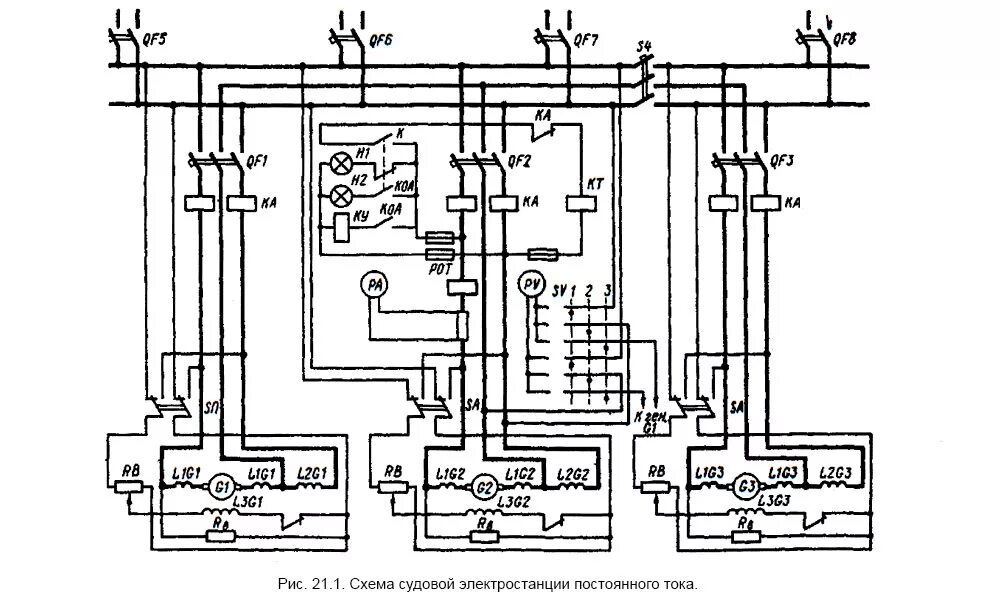 Принципиальная электрическая схема электростанции Схемы судовых электростанций - MirMarine