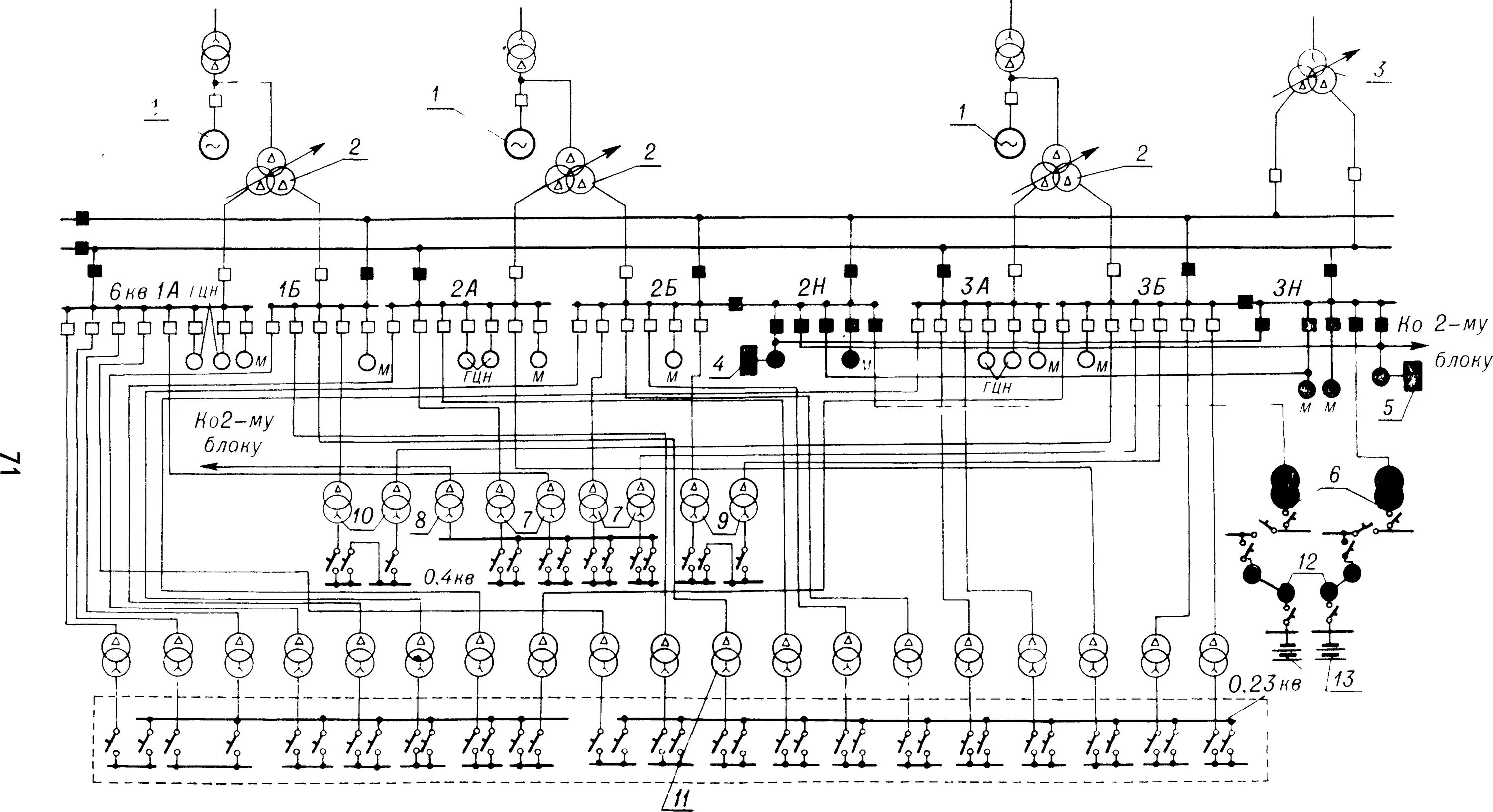 Принципиальная электрическая схема электростанции Схемы собственных нужд аэс