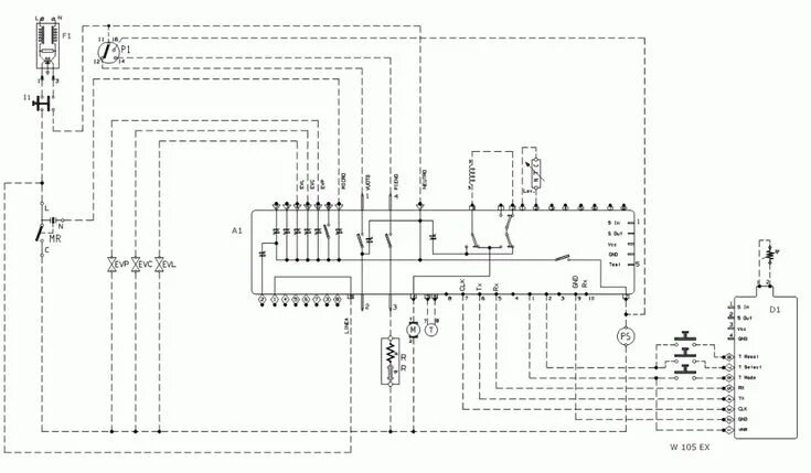 Принципиальная электрическая схема espira mdc 50 2 Принципиальная схема для стиральной машины Indesit WE105EX Принципиальная схема,