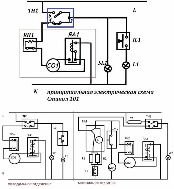 Принципиальная электрическая схема холодильника Электрическая схема холодильника: устройство и принцип работы бытовых холодильни