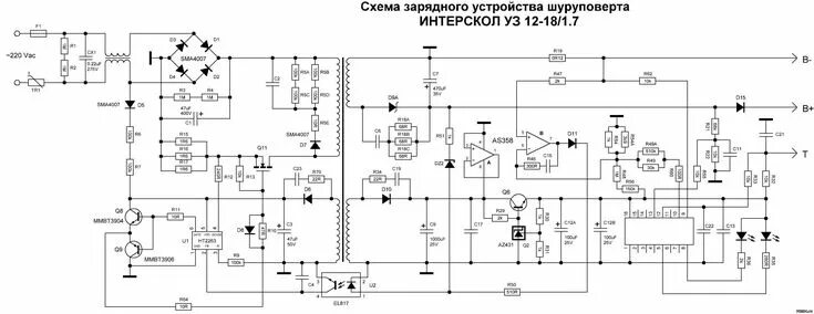 Принципиальная электрическая схема интерскол Al1814cv Принципиальная Схема - tokzamer.ru Принципиальная схема, Электронная сх