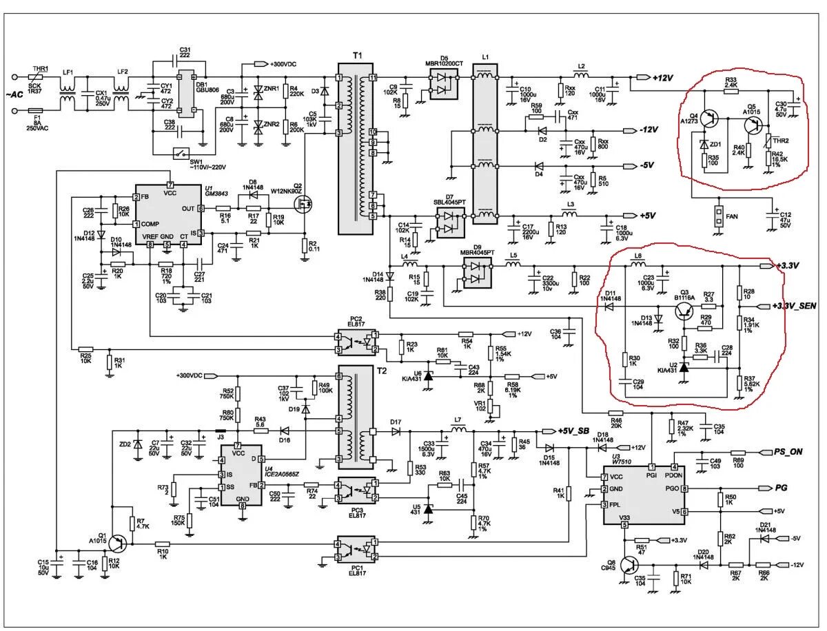 Принципиальная электрическая схема inv32s12m rev0 5 Блок питания для нагреваемого стола из блока питания ATX POWERMAN IP-S350A3-0