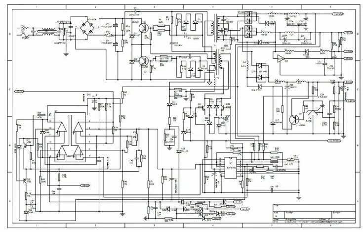 Принципиальная электрическая схема inv32s12m rev0 5 Радиосхемы. - Блок питания ATX-400W схема