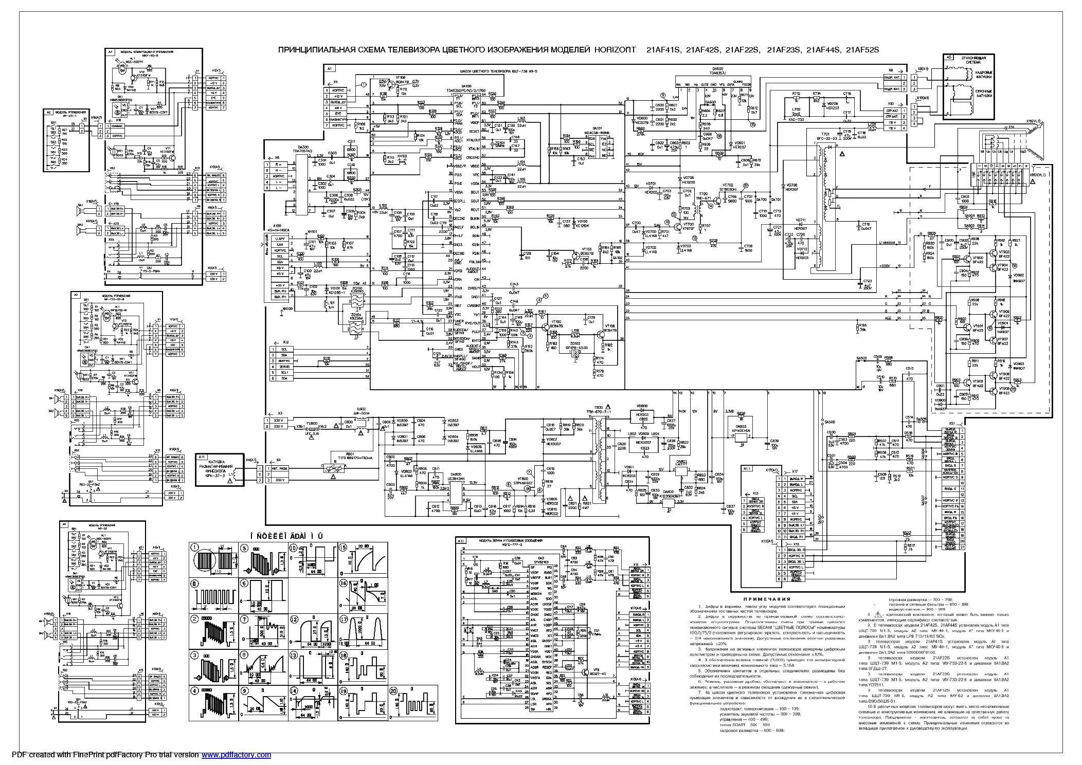 Принципиальная электрическая схема klmv 35 120roro HORIZONT 14A01,20A10,21A09,21A20,21A21,21A40,21A46,21A48 Service Manual download