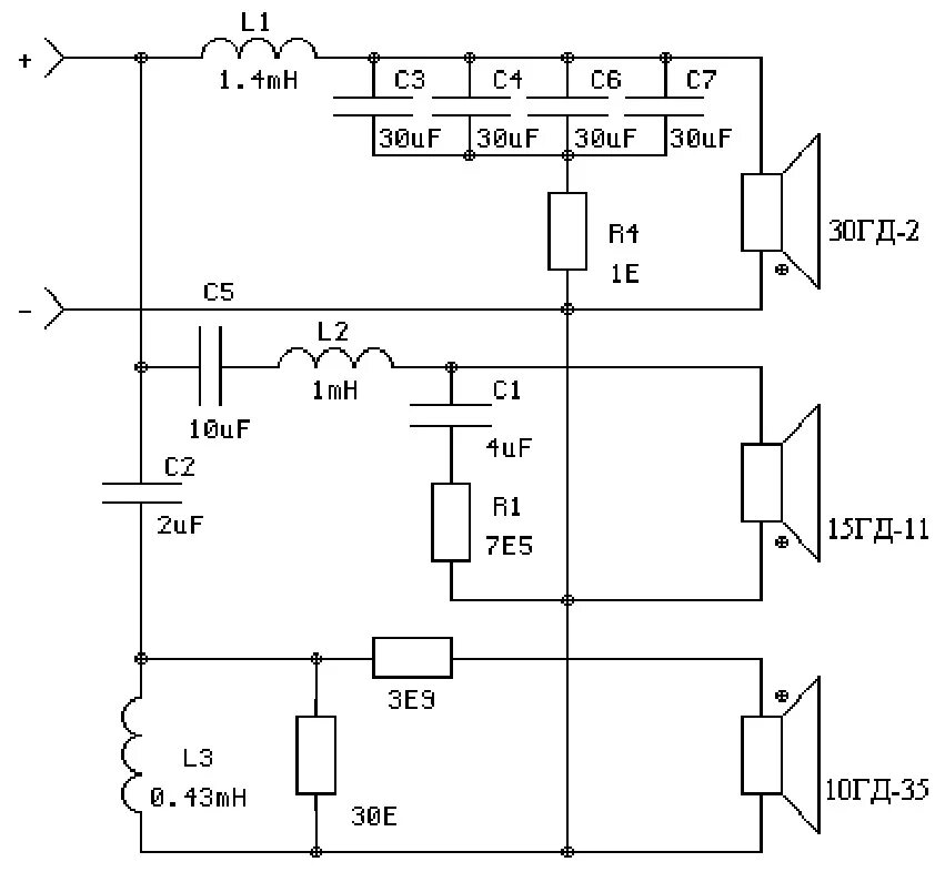 Принципиальная электрическая схема колонки Наши руки не для скуки или Вторая жизнь советских колонок Амфитон 35АС-018 - Соо