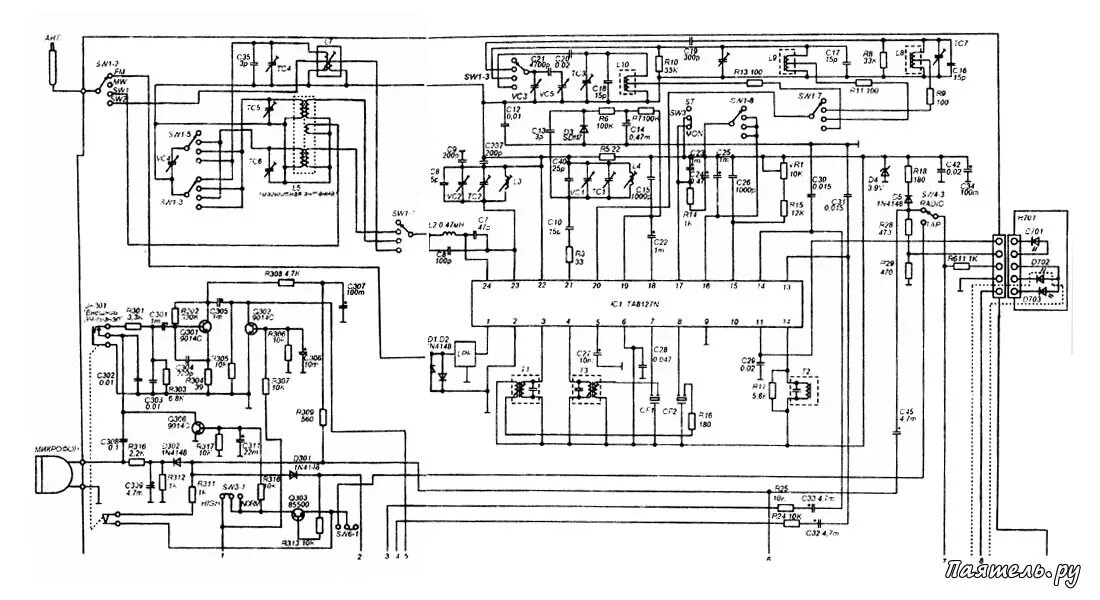 Принципиальная электрическая схема магнитофона lg 735h Схема магнитолы Sharp WQ-727 " Страница 2 " Паятель.Ру - Все электронные схемы