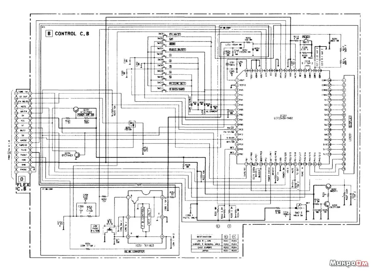 Принципиальная электрическая схема магнитолы Схема карманной магнитолы Aiwa HS-TX406 " МикроОм - Электросхемы доступные каждо
