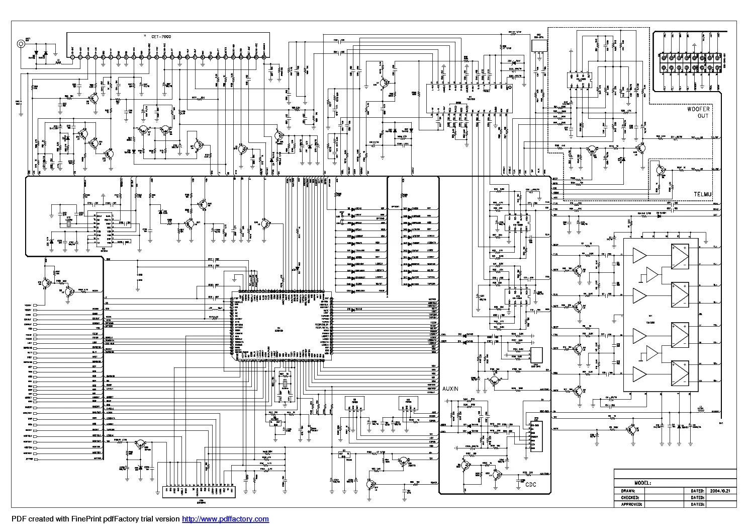 Принципиальная электрическая схема магнитолы HYUNDAI H-CDM8043 SCH Service Manual download, schematics, eeprom, repair info f