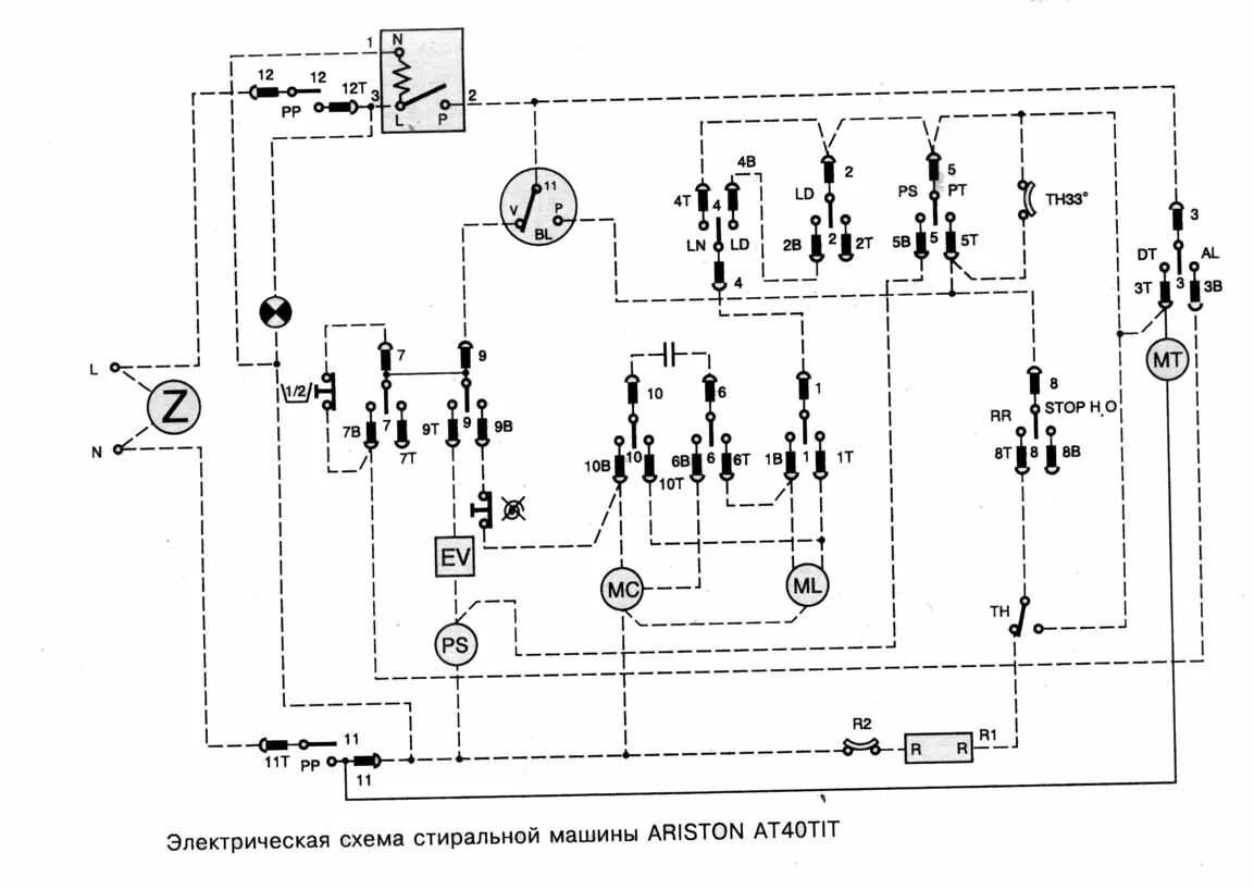 Принципиальная электрическая схема машины индезит Ремонт стиральных машин