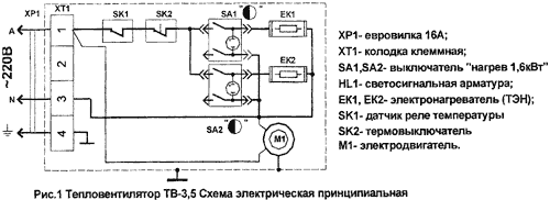 Принципиальная электрическая схема масляного обогревателя Паспорт на тепловентилятор электрический типа ТВ