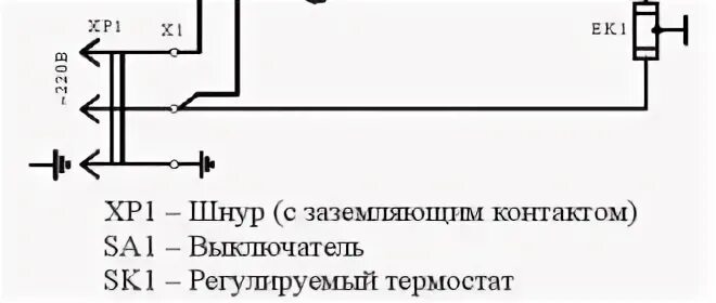 Принципиальная электрическая схема масляного обогревателя Масляный обогреватель электросхема