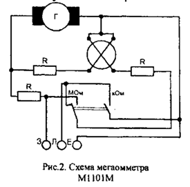 Принципиальная электрическая схема мегаомметра Схема мегаомметра фото - PwCalc.ru