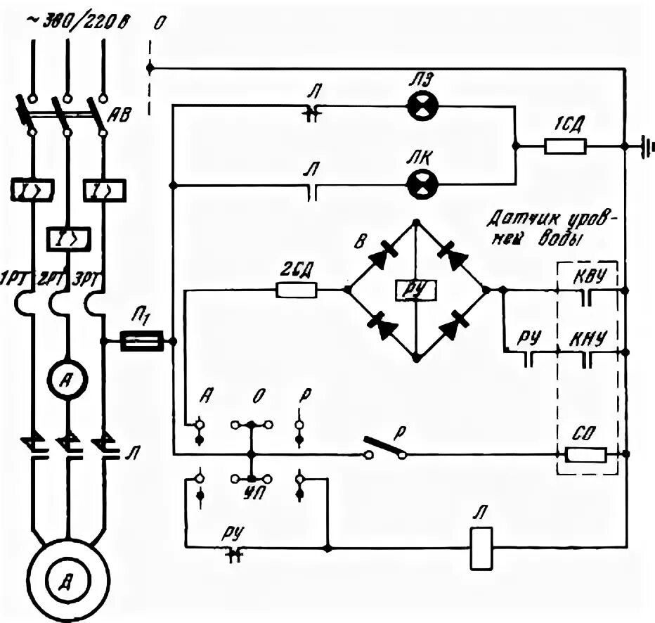 Принципиальная электрическая схема насоса Схемы автоматизации глубинных насосов