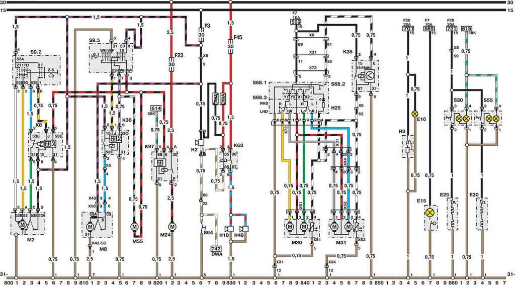 Принципиальная электрическая схема опель астра ф Ремонт Опель Астра : Электросхема Opel Astra - модели выпуска до февраля 1992 г.