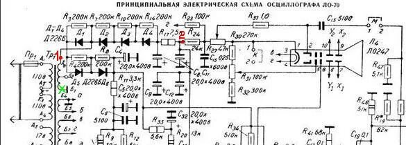 Принципиальная электрическая схема осциллографа Осциллограф Ло-70 Нету луча - Форумы сайта "Отечественная радиотехника ХХ века"