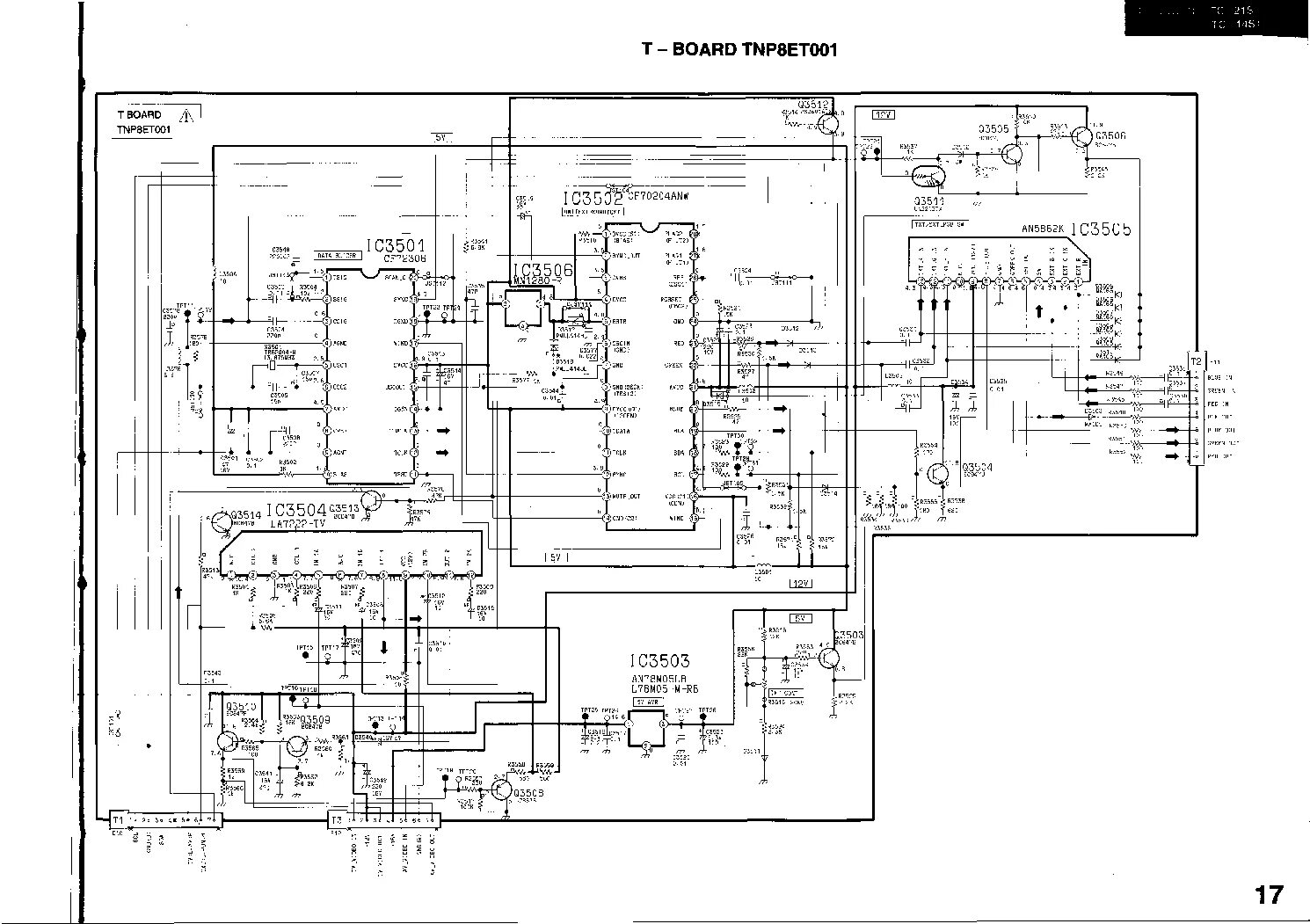 Принципиальная электрическая схема panasonic PANASONIC TC-21S1TC SCH Service Manual download, schematics, eeprom, repair info