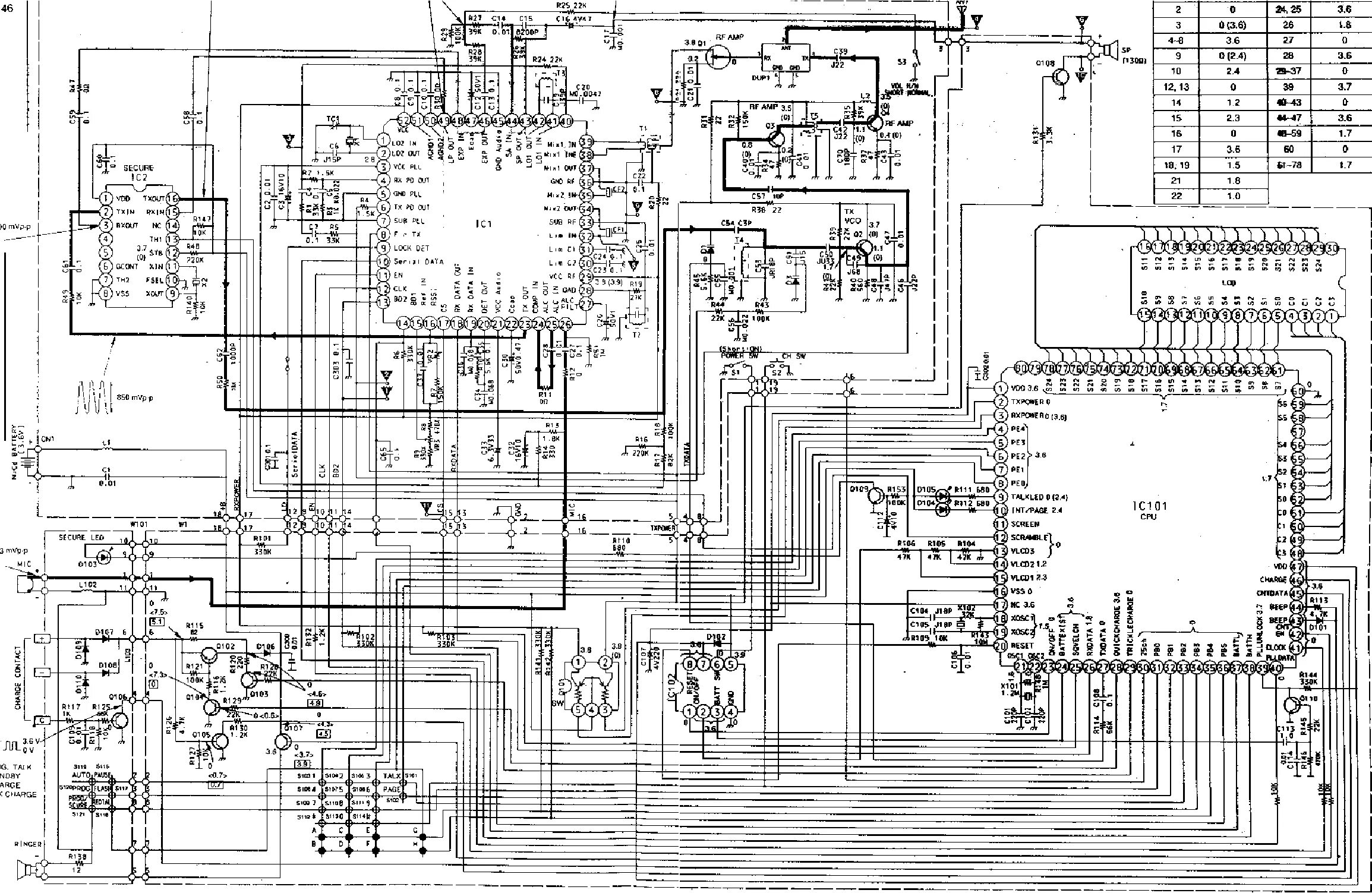 Принципиальная электрическая схема panasonic PANASONIC KX-T3970R SCH Service Manual download, schematics, eeprom, repair info