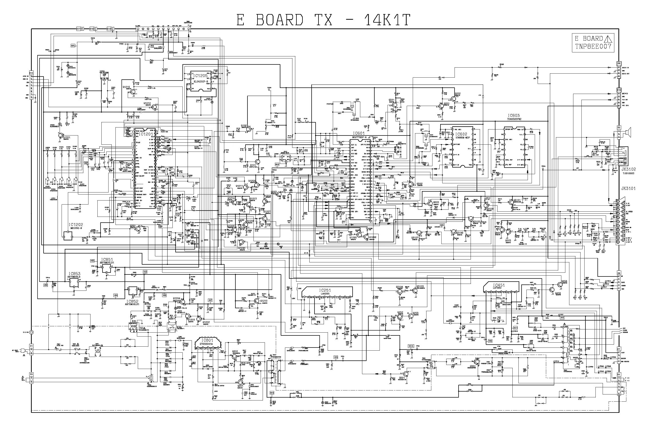 Принципиальная электрическая схема panasonic PANASONIC TX-21K1T CH Z-7 Service Manual download, schematics, eeprom, repair in