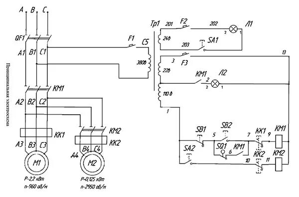 Принципиальная электрическая схема пила Ножовочный отрезной станок Завод 8725 - Санкт-Петербург - ПоИп