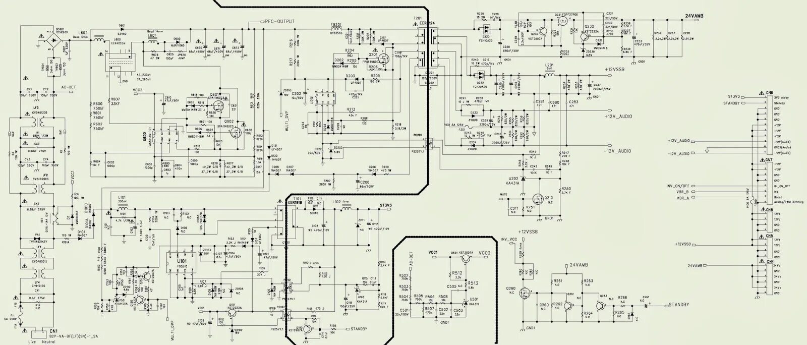 Принципиальная электрическая схема питания телевизора ue40eh6037k Electro help: PHILIPS - 42PFL3403 - 42PFL5403 - 42PFL6403 - POWER SMPS - SCHEMAT