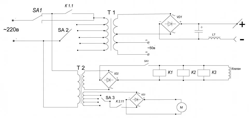 Принципиальная электрическая схема полуавтомата Полуавтомат своими руками )) - DRIVE2
