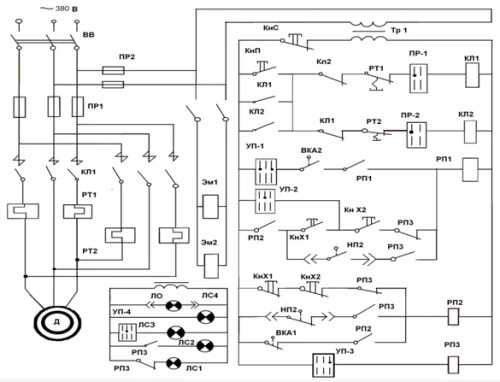 Принципиальная электрическая схема пресса Выбор мощности привода главного движения, Разработка принципиальной схемы управл