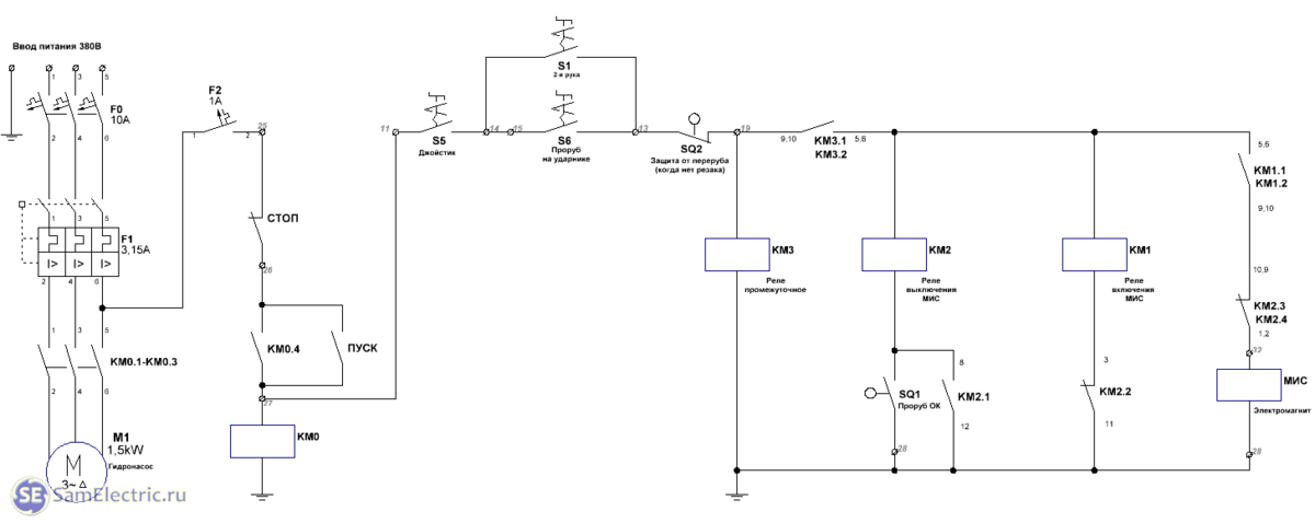 Принципиальная электрическая схема пресса Гидравлический пресс. Капремонт электрики СамЭлектрик.ру Дзен