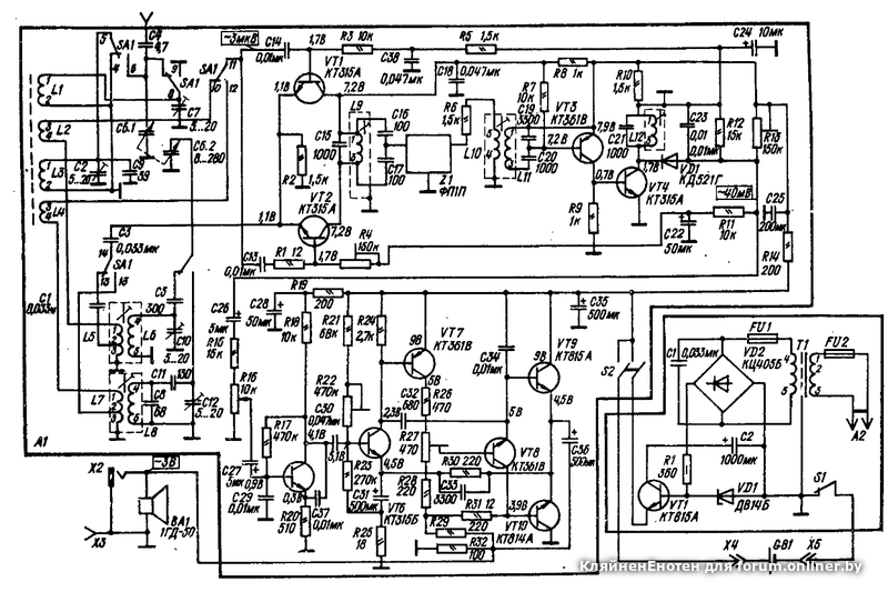 Принципиальная электрическая схема приемника Лучшие конструкции, самоделки, ремонт все и вся... - Форум onliner.by