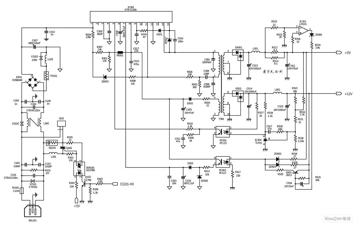 Принципиальная электрическая схема принтера р1006 HP 6L laser printer power supply circuit - Basic_Circuit - Circuit Diagram - See