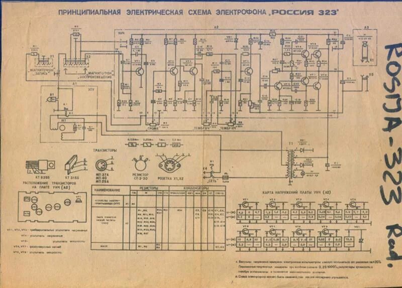 Принципиальная электрическая схема проигрывателя Ответы Mail.ru: Как встроить тембр средней частоты в электрофон Россия 323