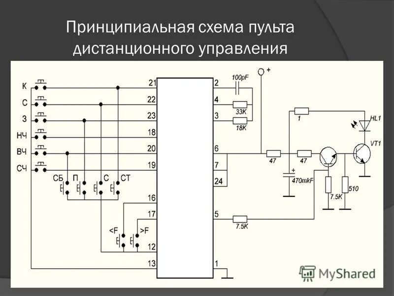 Принципиальная электрическая схема пульта дистанционного управления кодена Схема дистанционного управления - Basanova.ru