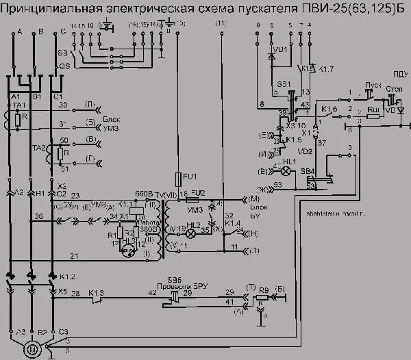 Принципиальная электрическая схема пускателя Схема подключения пускателя: реверсивная и нереверсивная, технические характерис