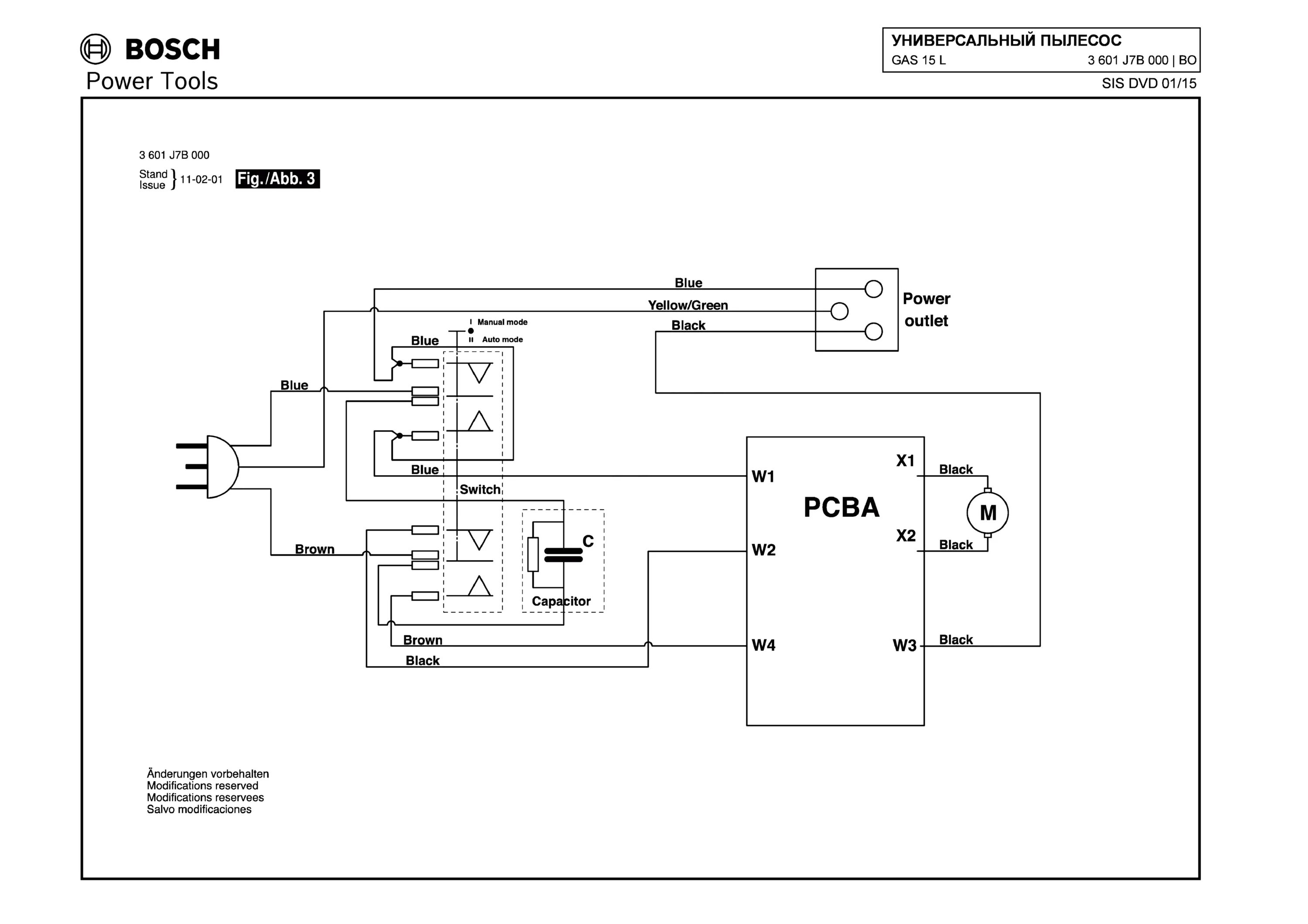 Принципиальная электрическая схема пылесоса Плата управления на Пылесос Bosch GAS 15 L (ТИП 3601J7B000) (ЧАСТЬ 3)