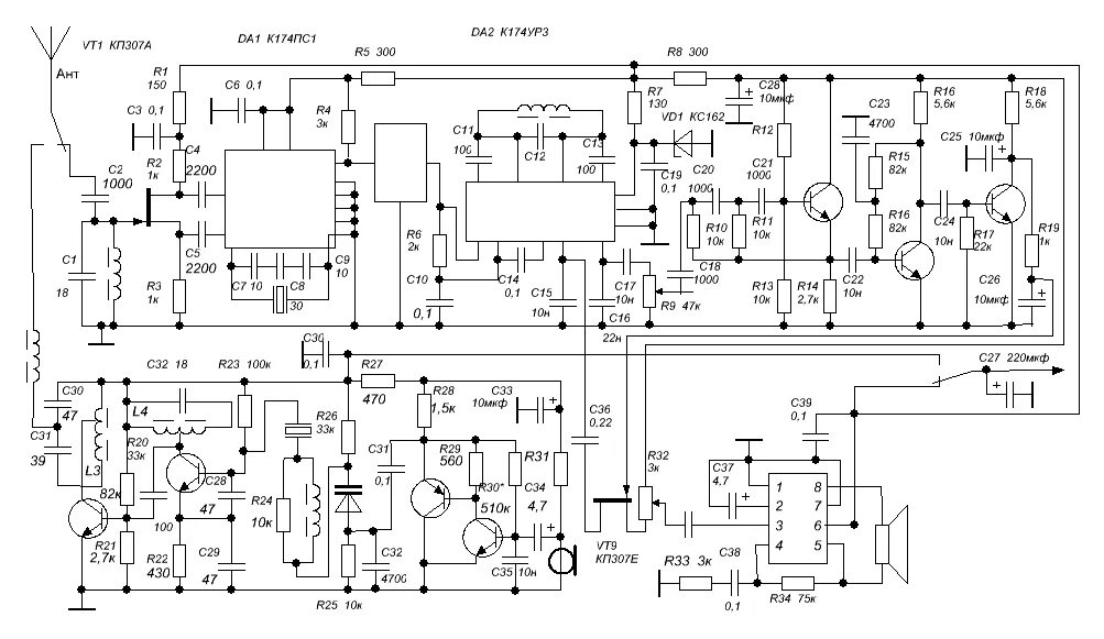 Принципиальная электрическая схема радиоприемника бзрп рп 317 Форум РадиоКот * Просмотр темы - Кварц в первом гетеродине МС3362