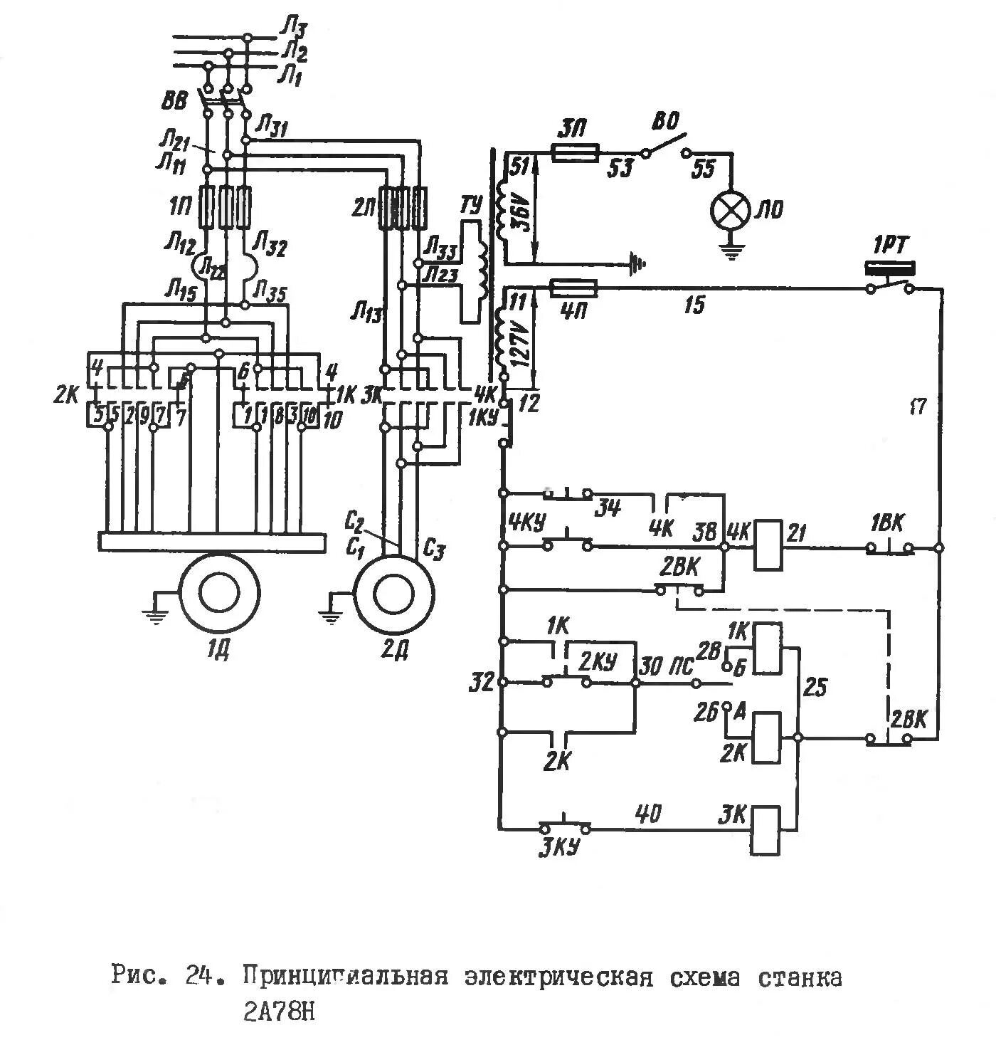 Принципиальная электрическая схема расточного станка Картинки МОНТАЖНАЯ СХЕМА СТАНКА