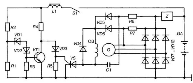 Принципиальная электрическая схема регулятора напряжения ТИРИСТОРНЫЕ РЕГУЛЯТОРЫ НАПРЯЖЕНИЯ - Электронные и микропроцессорные системы упра