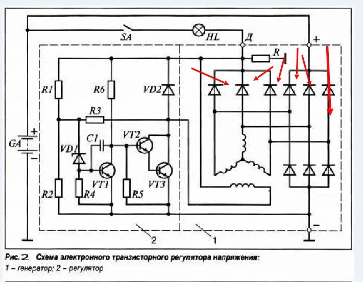 Принципиальная электрическая схема регулятора напряжения Накрылся генератор Valeo CL15 - Peugeot 406, 2 л, 2000 года своими руками DRIVE2