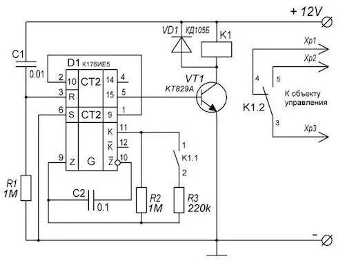 Принципиальная электрическая схема реле времени Как сделать реле времени своими руками