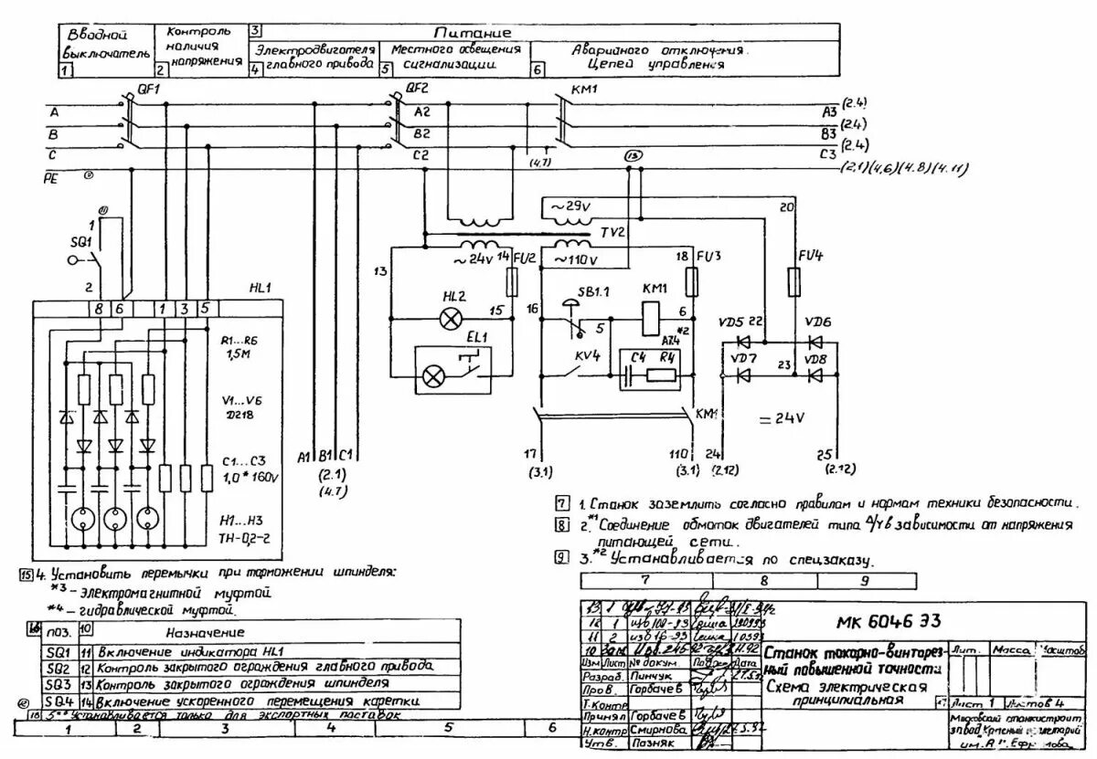 Принципиальная электрическая схема рельсосварочная аппарата к900а 1 тормоз шпинделя на токарный МК6046 - Эксплуатация, обслуживание и ремонт оборудо