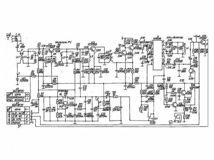 Принципиальная электрическая схема рп 313 Перестройка блока УКВ радиоприемников Верас РП-225 и Океан РП-222