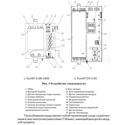 Принципиальная электрическая схема руснит 218 Купить электрический котел РусНИТ 236М - цена, характеристики, описание