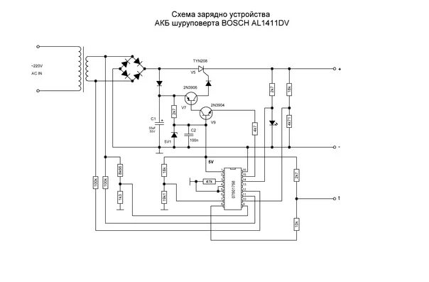 Принципиальная электрическая схема шуруповерта Схема зарядного устройства АКБ шуруповерта.. Владимир Окоронко ВКонтакте